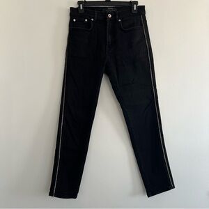 Size 30 Zara Man Denimwear Black Jeans with Black Detail And Crystals